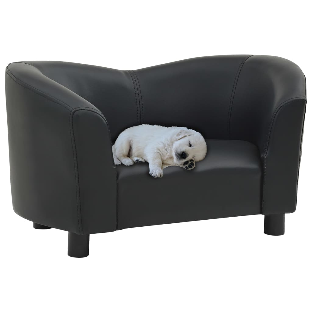 Dog Sofa Black 67x41x39 cm Faux Leather