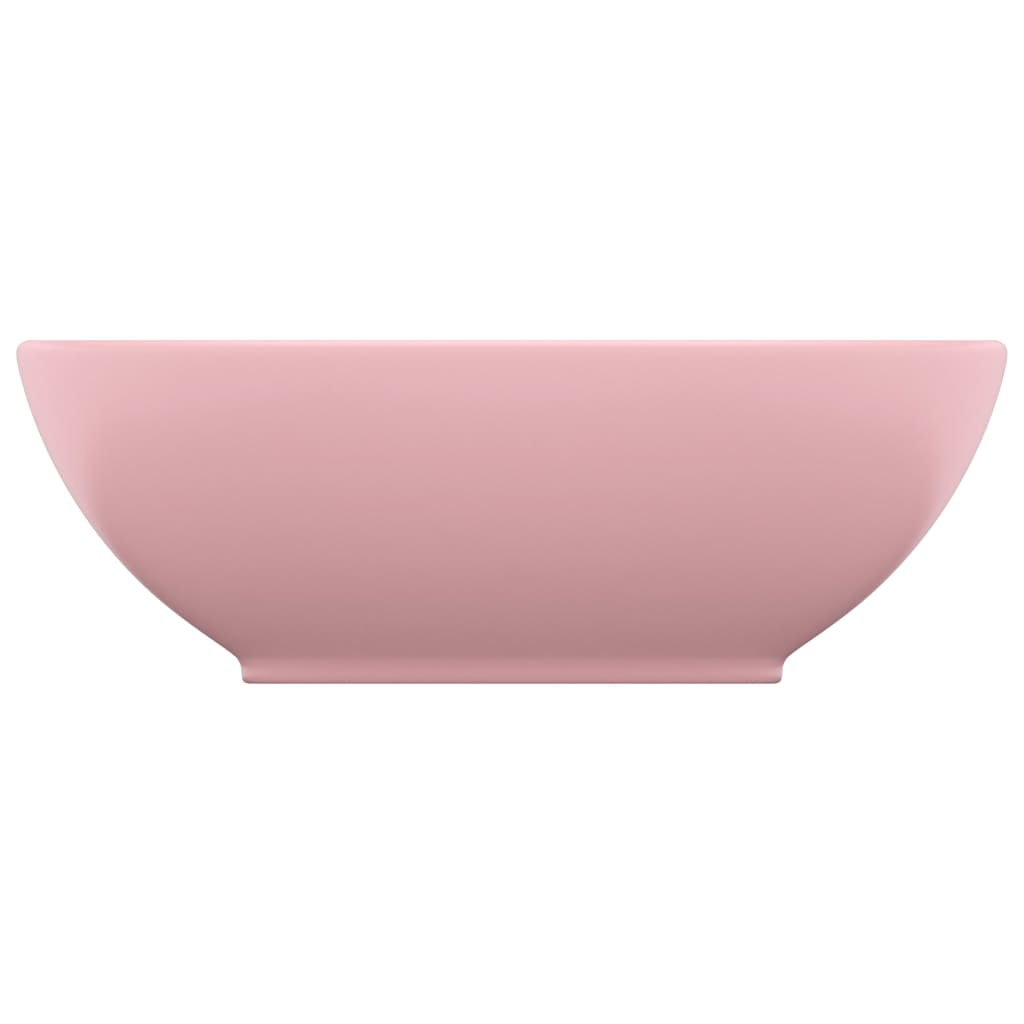 Luxury Basin Oval-shaped Matt Pink 40x33 cm Ceramic