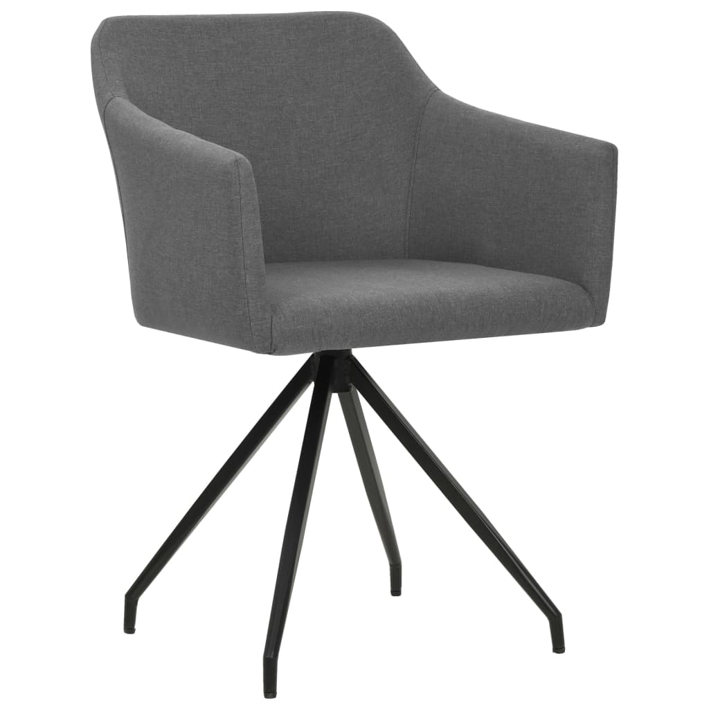 Swivel Dining Chairs 2 pcs Light Grey Fabric