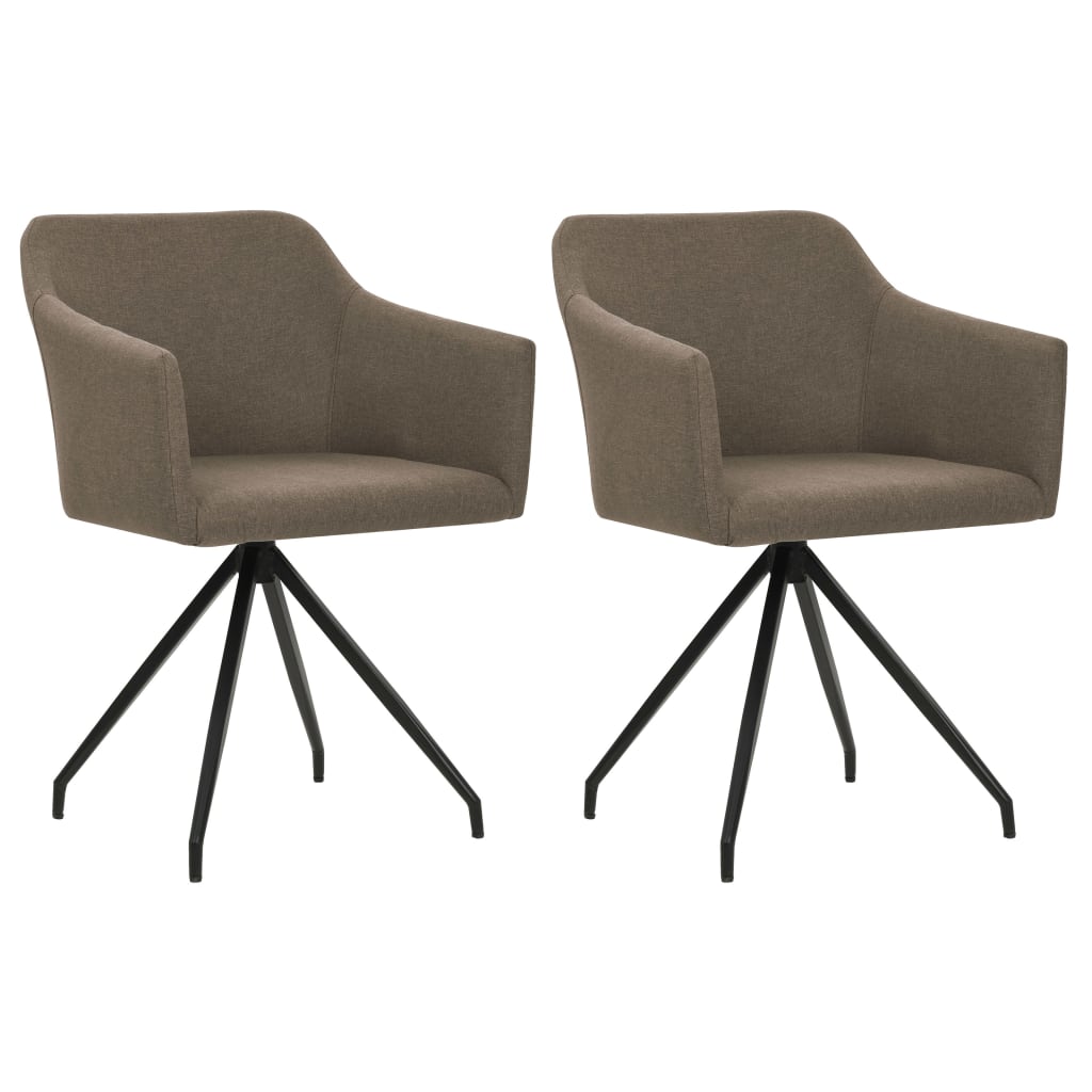 Swivel Dining Chairs 2 pcs Taupe Fabric