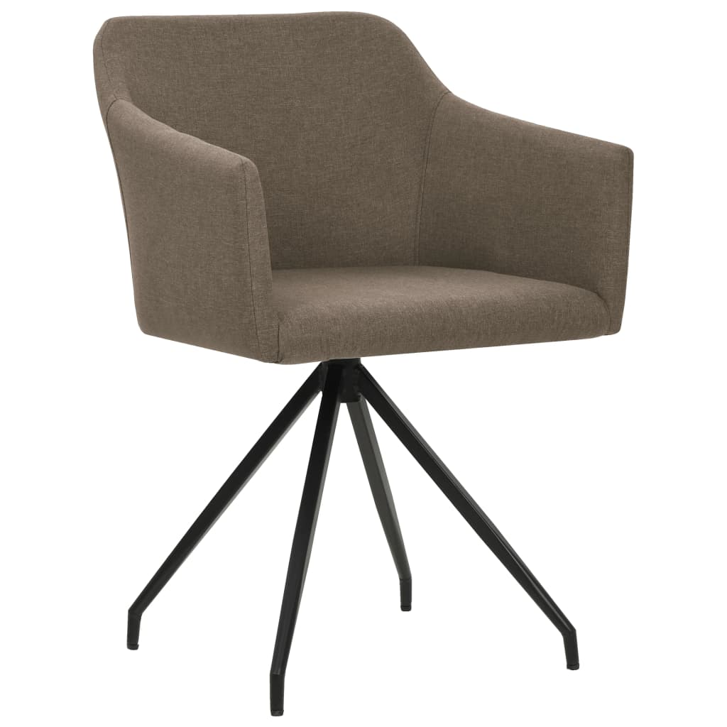 Swivel Dining Chairs 2 pcs Taupe Fabric