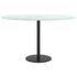 Table Top White Ø70x0.8 cm Tempered Glass with Marble Design