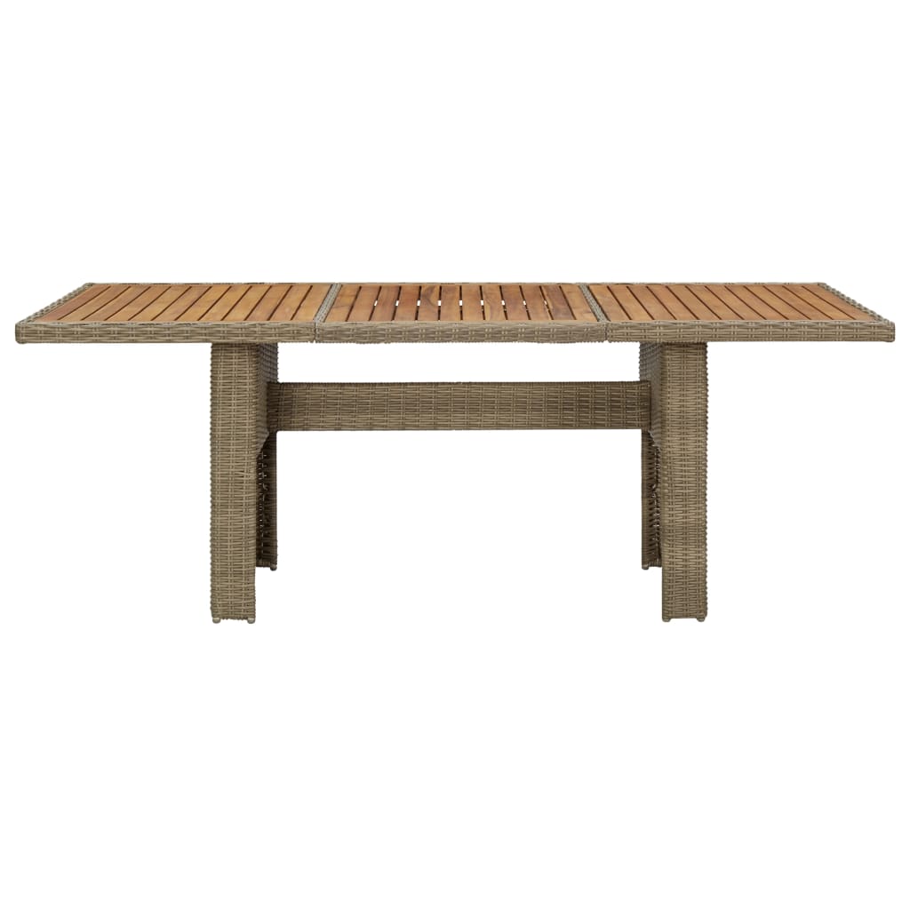 Garden Dining Table Brown 200x100x74 cm Poly Rattan