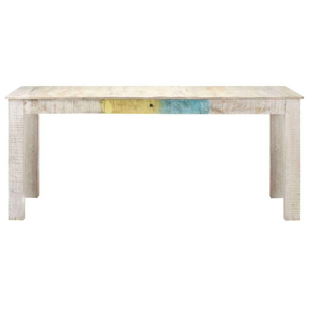 Dining Table White 180x90x76 cm Solid Mango Wood