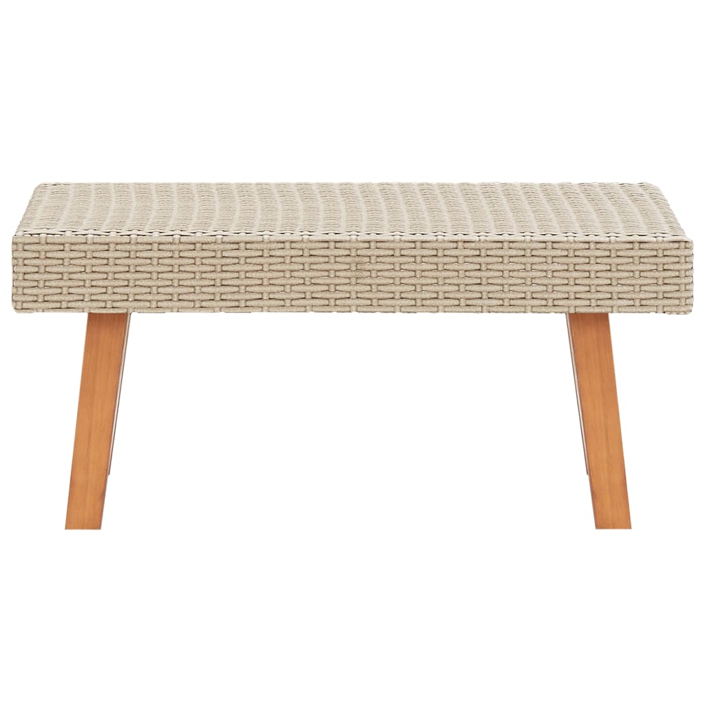 Garden Coffee Table Poly Rattan Beige