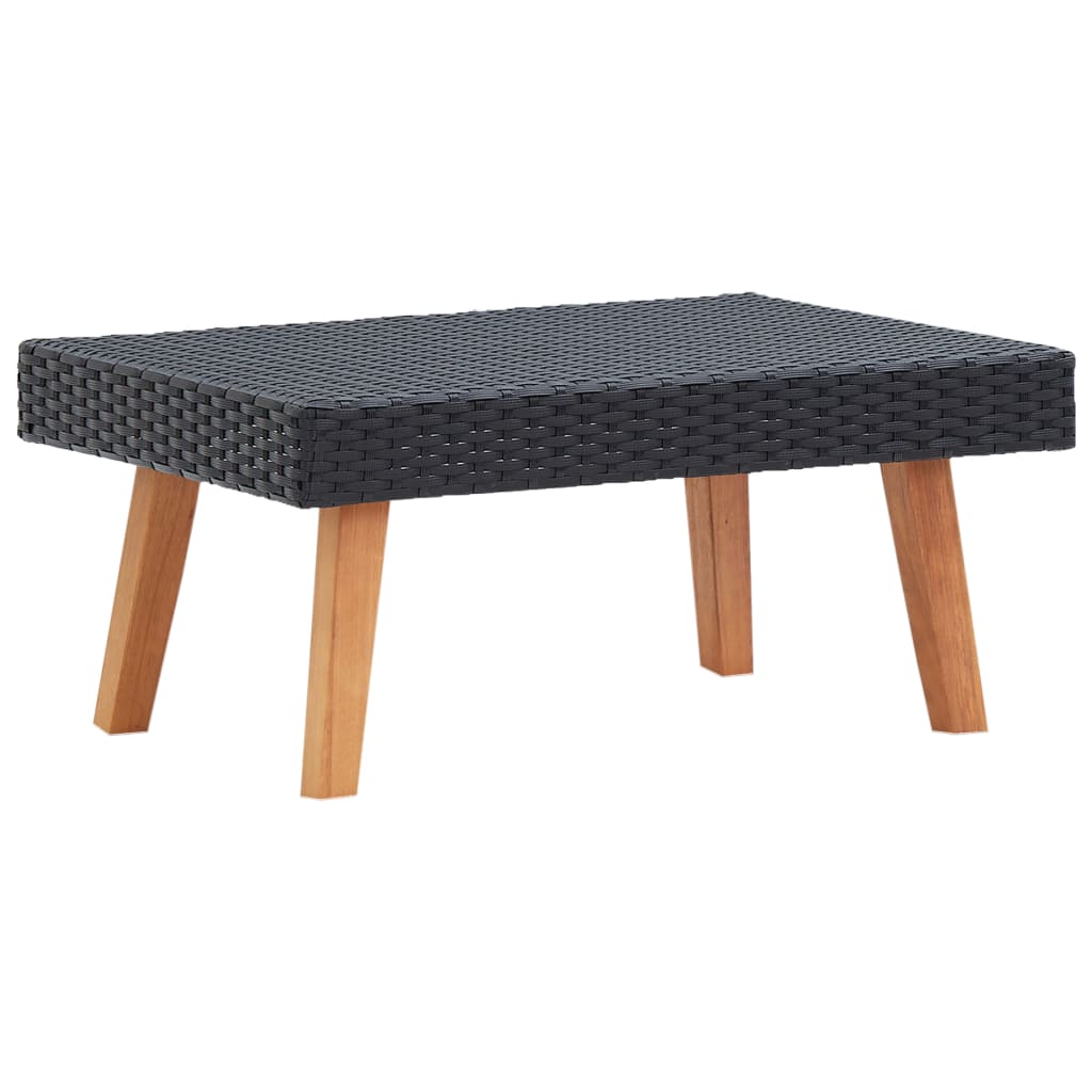 Garden Coffee Table Poly Rattan Black