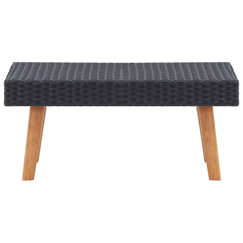 Garden Coffee Table Poly Rattan Black