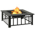 Garden Fire Pit with Poker 81x81x47 cm XXL Steel