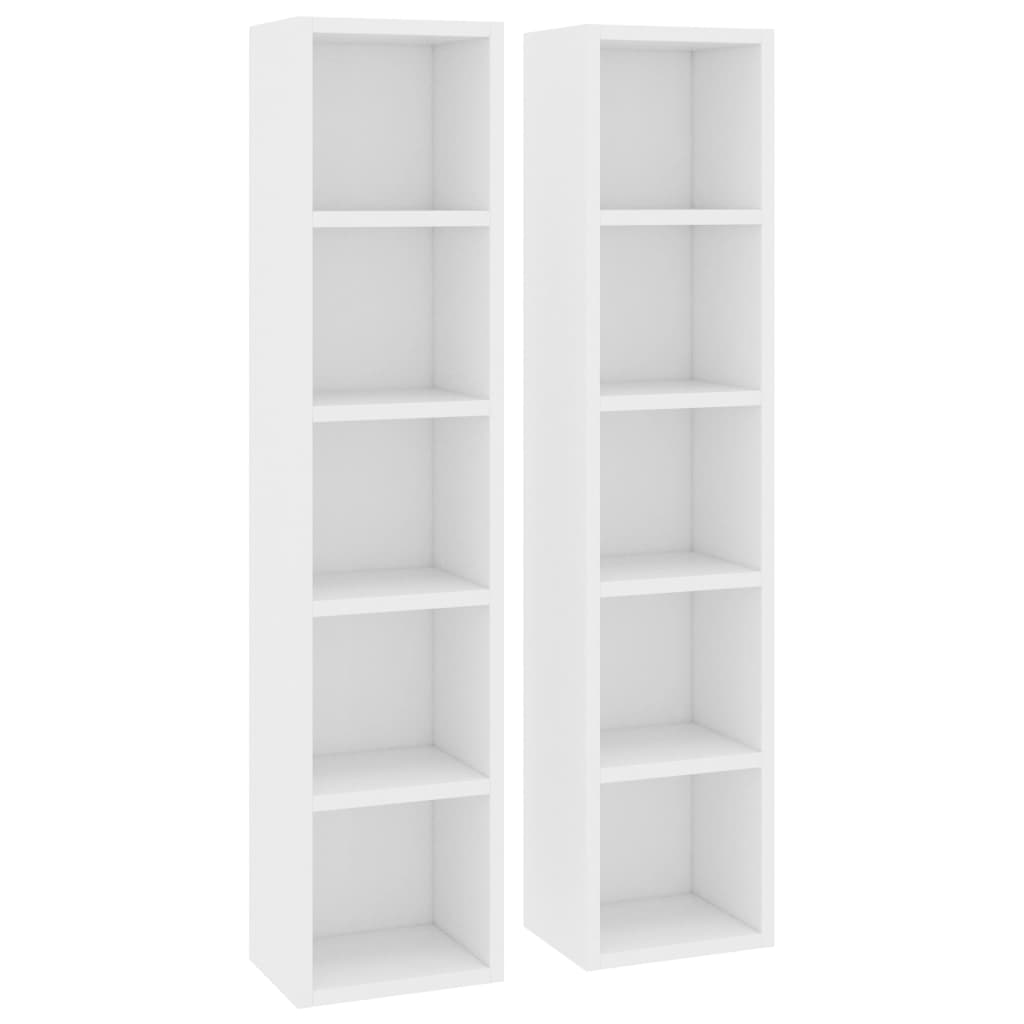 CD Cabinets 2 pcs White 21x16x93.5 cm Engineered Wood