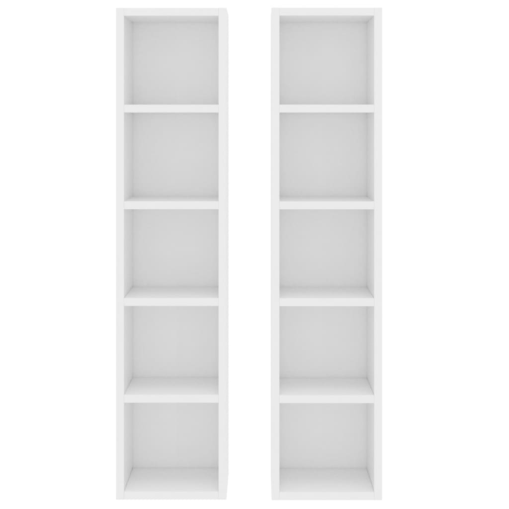 CD Cabinets 2 pcs White 21x16x93.5 cm Engineered Wood