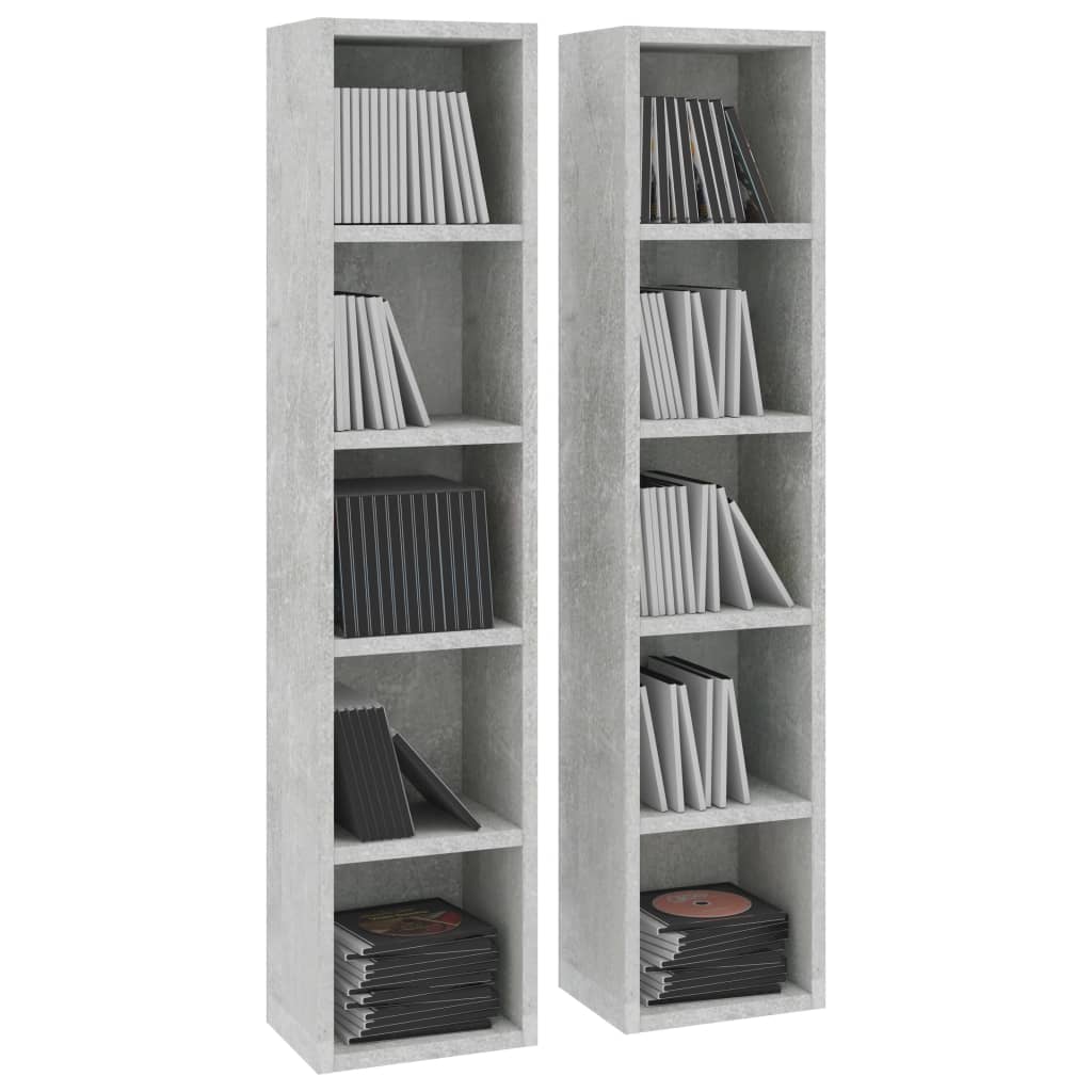 CD Cabinets 2 pcs Concrete Grey 21x16x93.5 cm Engineered Wood
