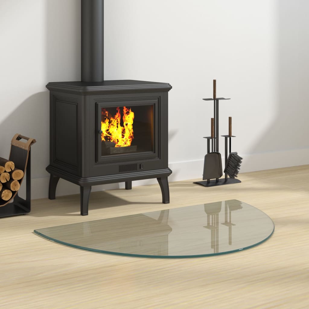 Fireplace Glass Plate Half Round 800x500 mm