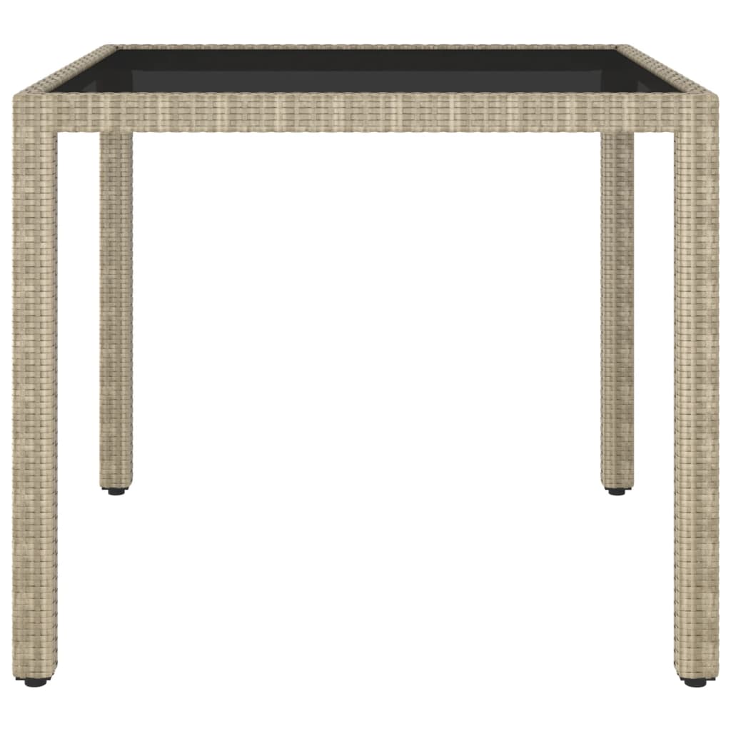 Garden Table Beige 90x90x75 cm Poly Rattan