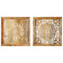 Hand-Carved Wall Panels 2 pcs Solid Mango Wood 40x40x1.5 cm