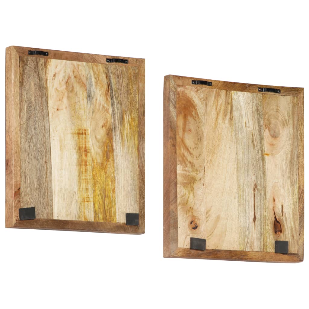 Hand-Carved Wall Panels 2 pcs Solid Mango Wood 40x40x1.5 cm