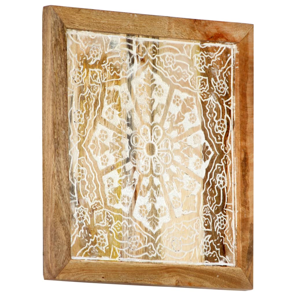 Hand-Carved Wall Panels 2 pcs Solid Mango Wood 40x40x1.5 cm