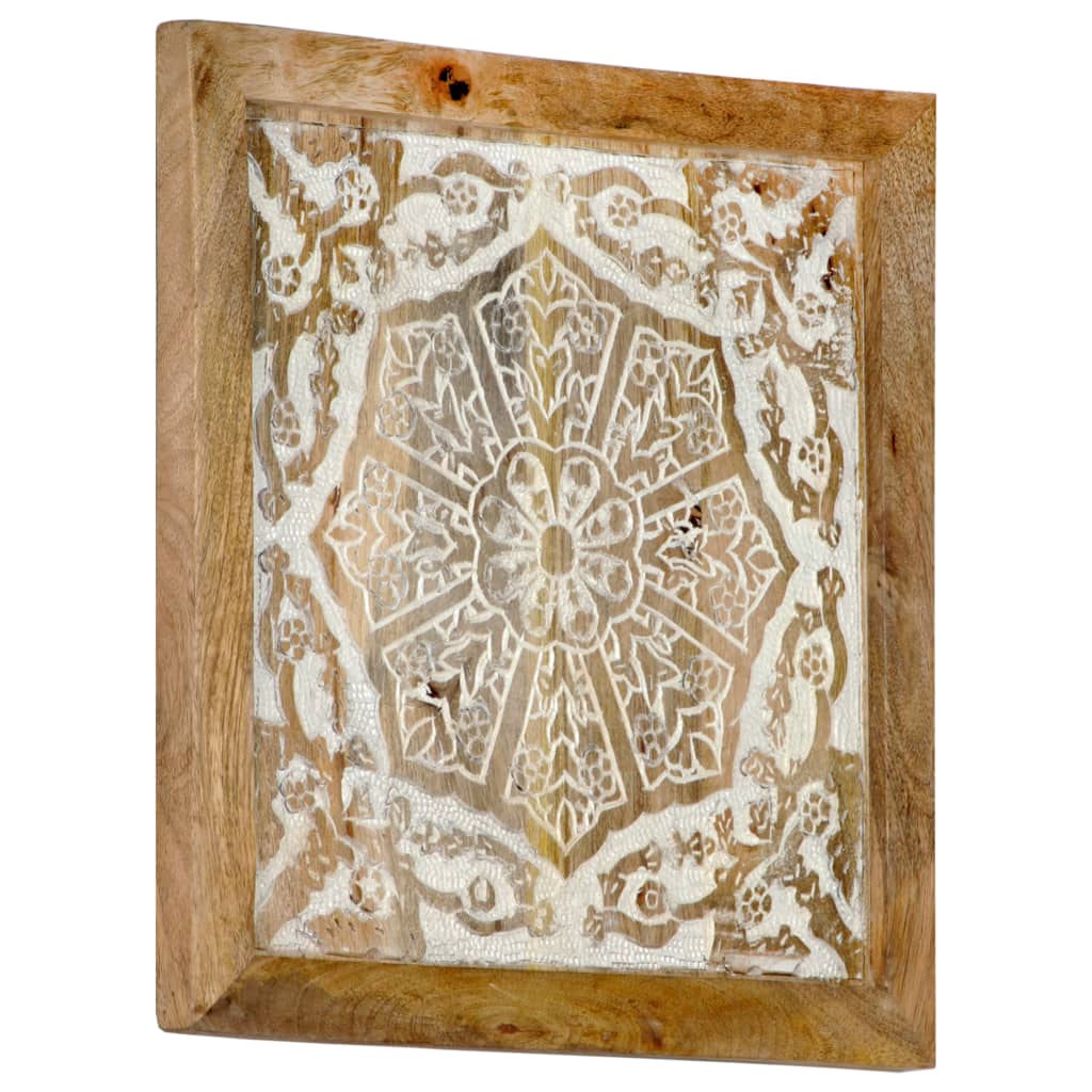 Hand-Carved Wall Panels 2 pcs Solid Mango Wood 40x40x1.5 cm