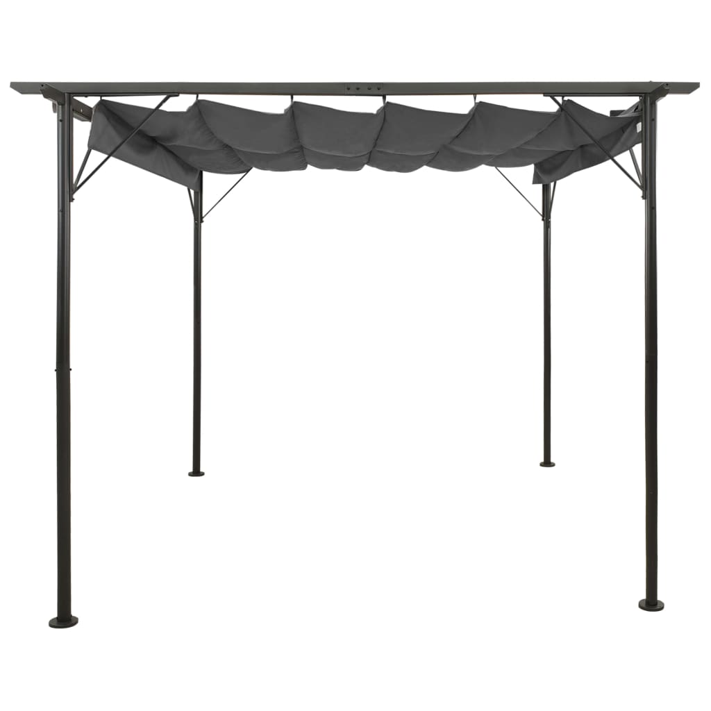 Pergola with Retractable Roof Anthracite 3x3 m Steel 180 g/m²