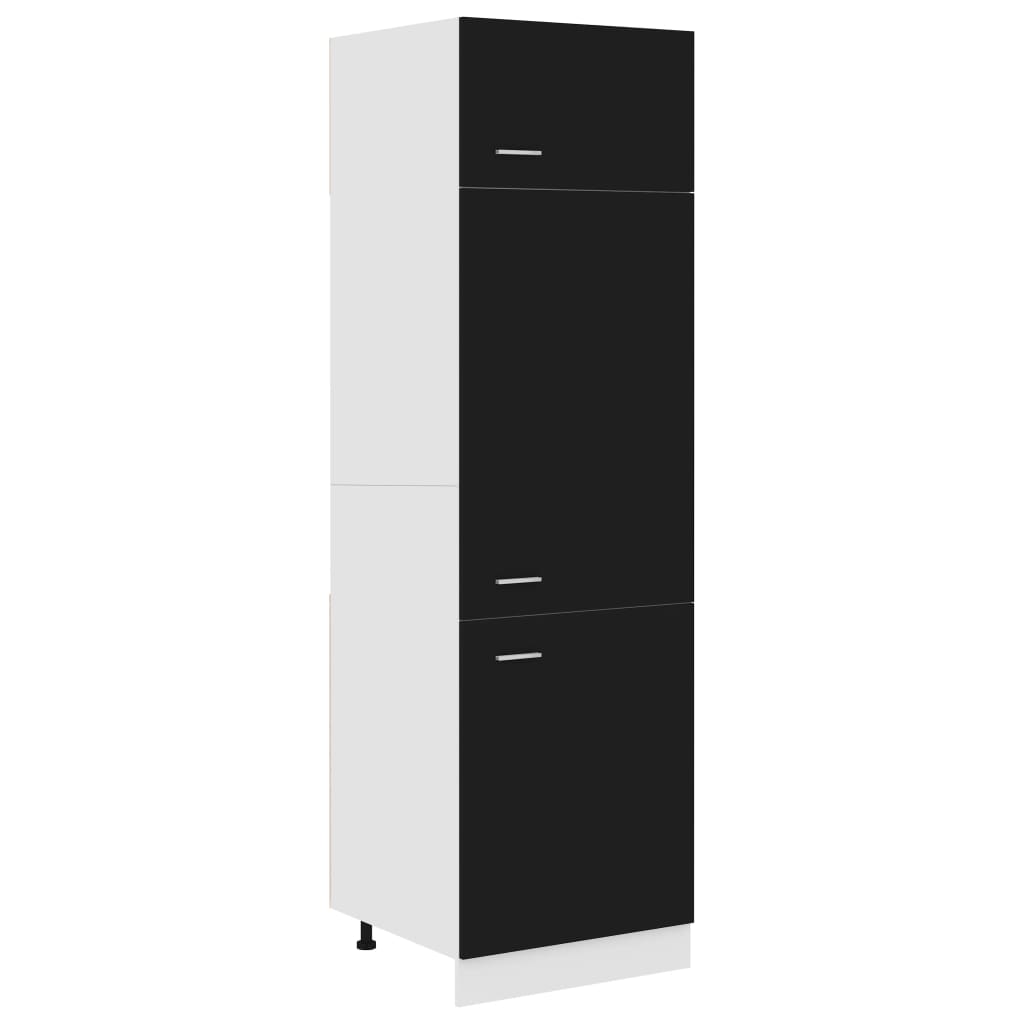 Refrigerator Cabinet Black 60x57x207 cm Engineered Wood