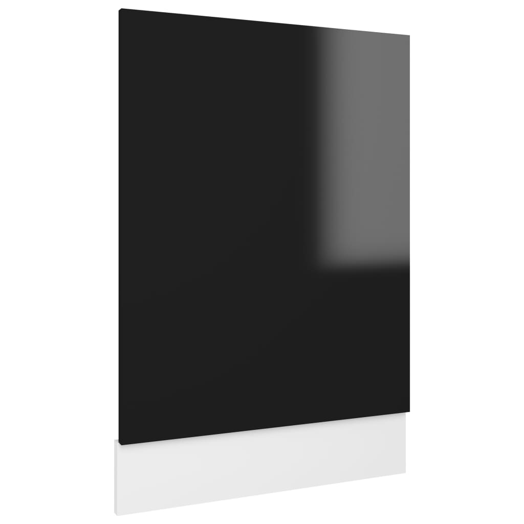 Dishwasher Panel High Gloss Black 45x3x67 cm Engineered Wood