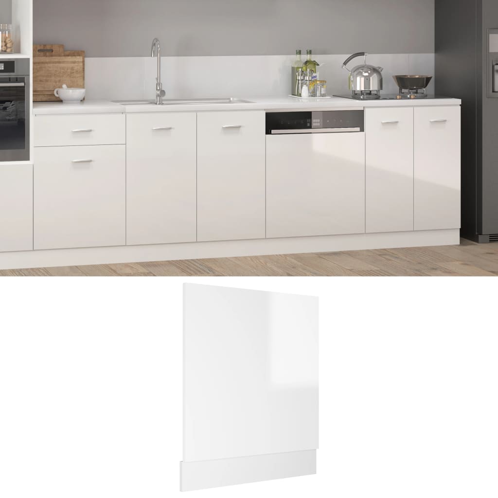 Dishwasher Panel Lyon High Gloss White 59.5x3x67 cm Engineered Wood