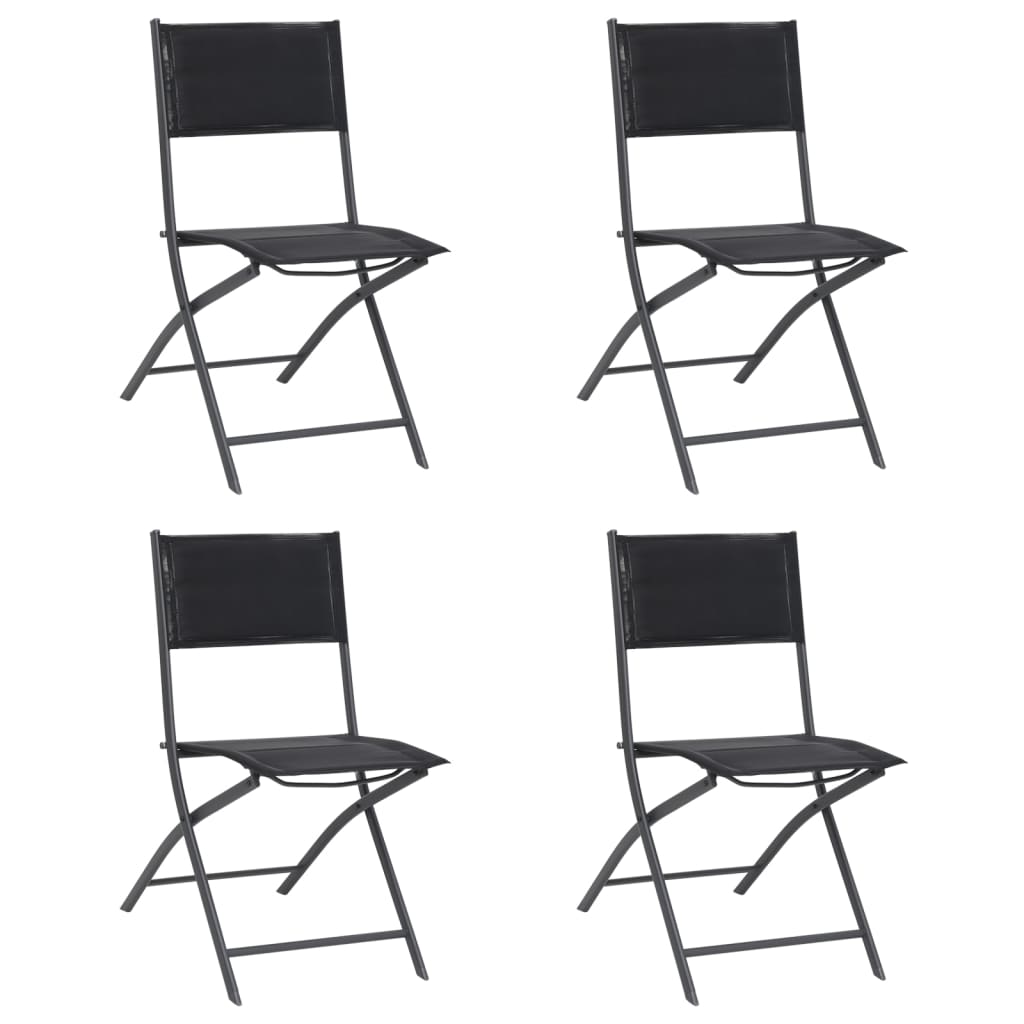 Folding Outdoor Chairs 4 pcs Steel and Textilene