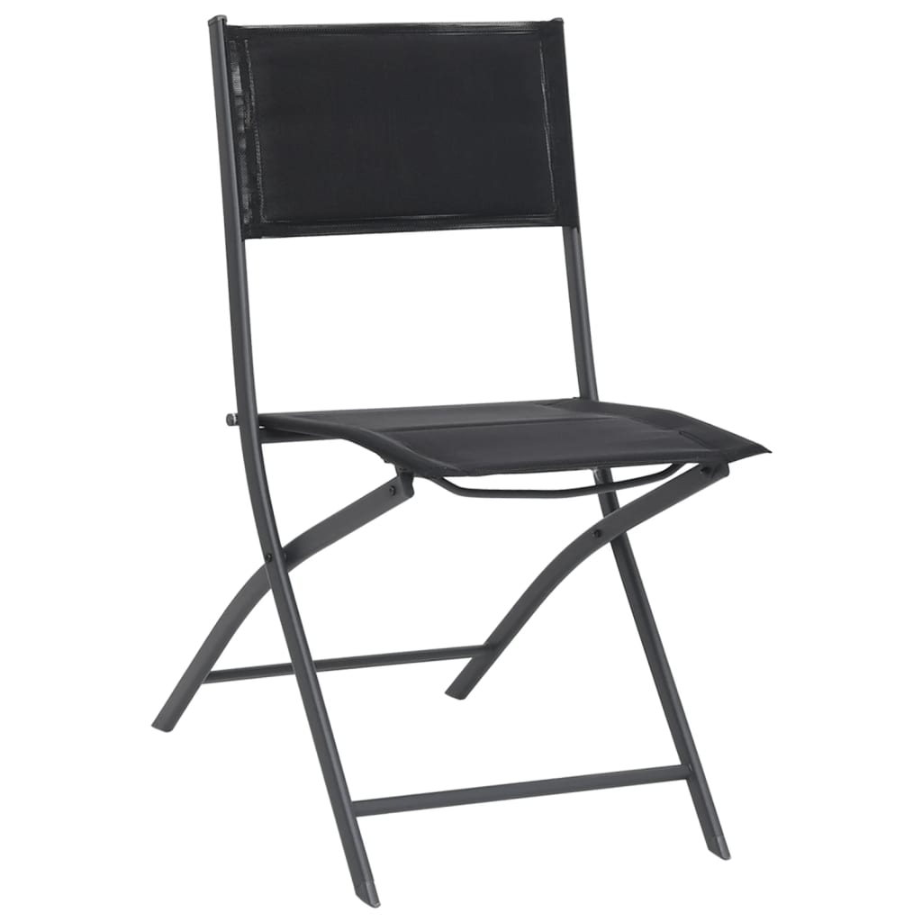 Folding Outdoor Chairs 4 pcs Steel and Textilene