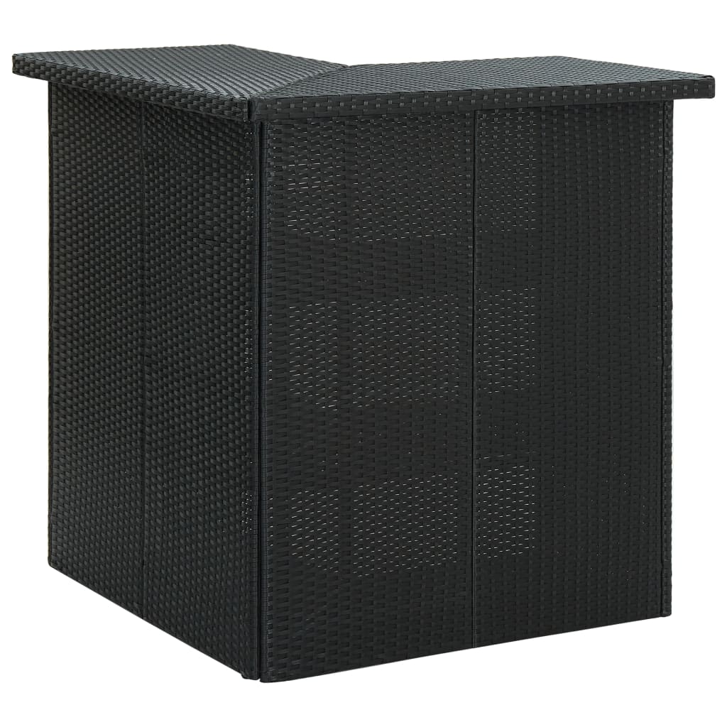 Corner Bar Table Black 100x50x105 cm Poly Rattan