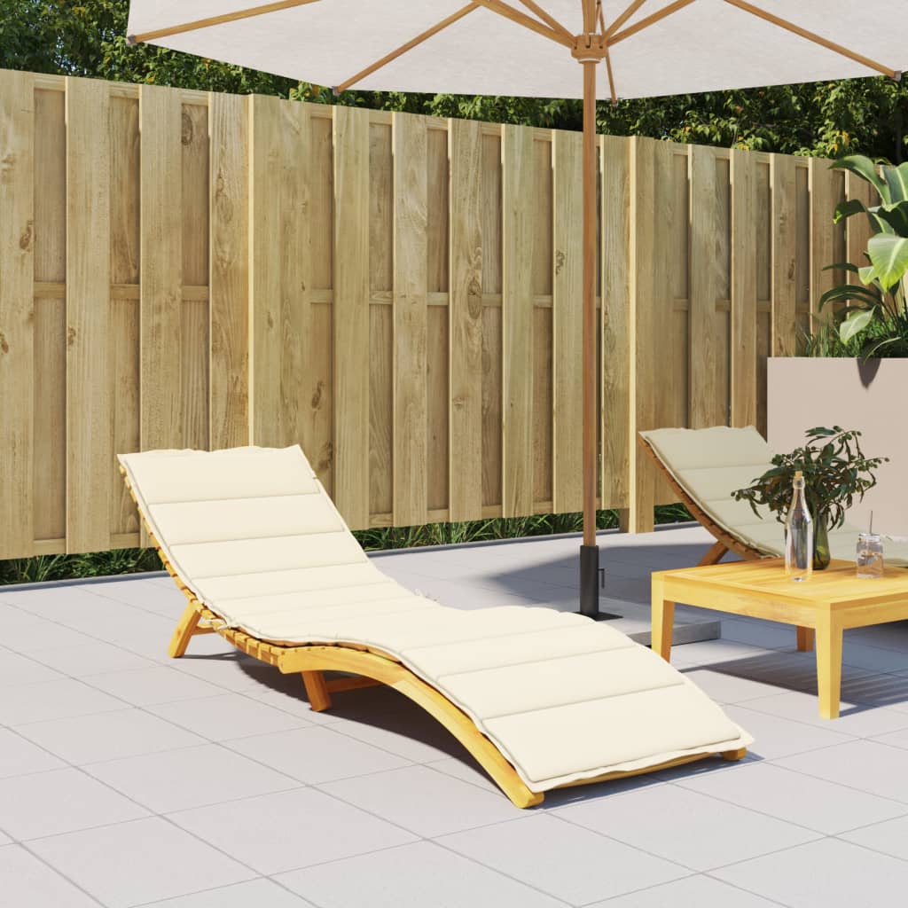 Sun Lounger Cushion Cream 200x50x3cm Oxford Fabric