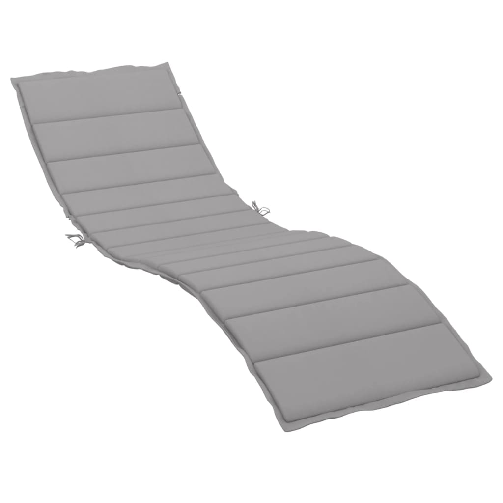 Sun Lounger Cushion Grey 200x70x3cm Oxford Fabric