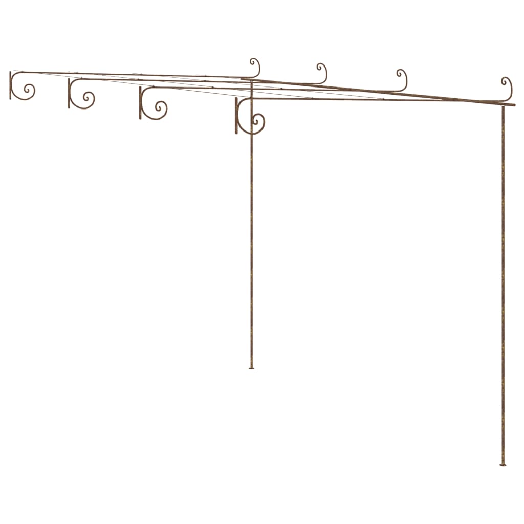 Garden Pergola Antique Brown 4x3x2.5 m Iron