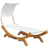 Outdoor Lounge Bed with Canopy 100x200x126 cm Solid Bent Wood Cream