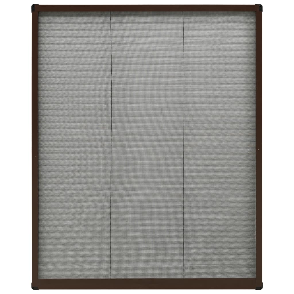 Plisse Insect Screen for Windows Aluminium Brown 80x100 cm