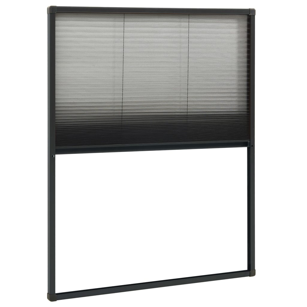 Plisse Insect Screen for Windows Aluminium Anthracite 80x100 cm