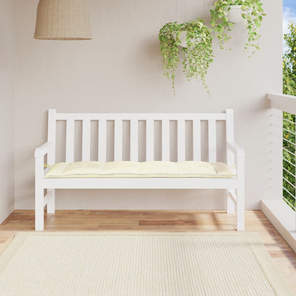 Garden Bench Cushion Cream White 150x50x7 cm Oxford Fabric