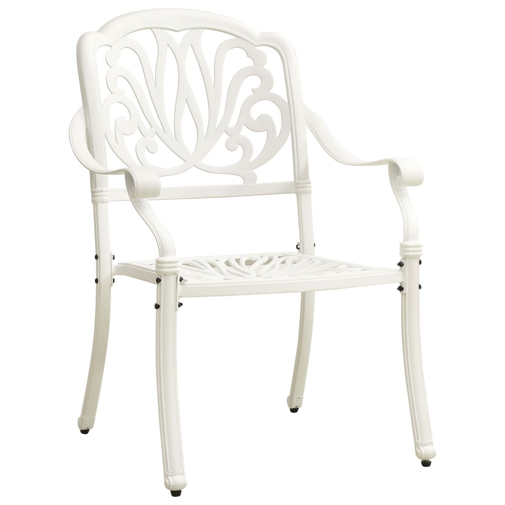 Garden Chairs 2 pcs Cast Aluminium White