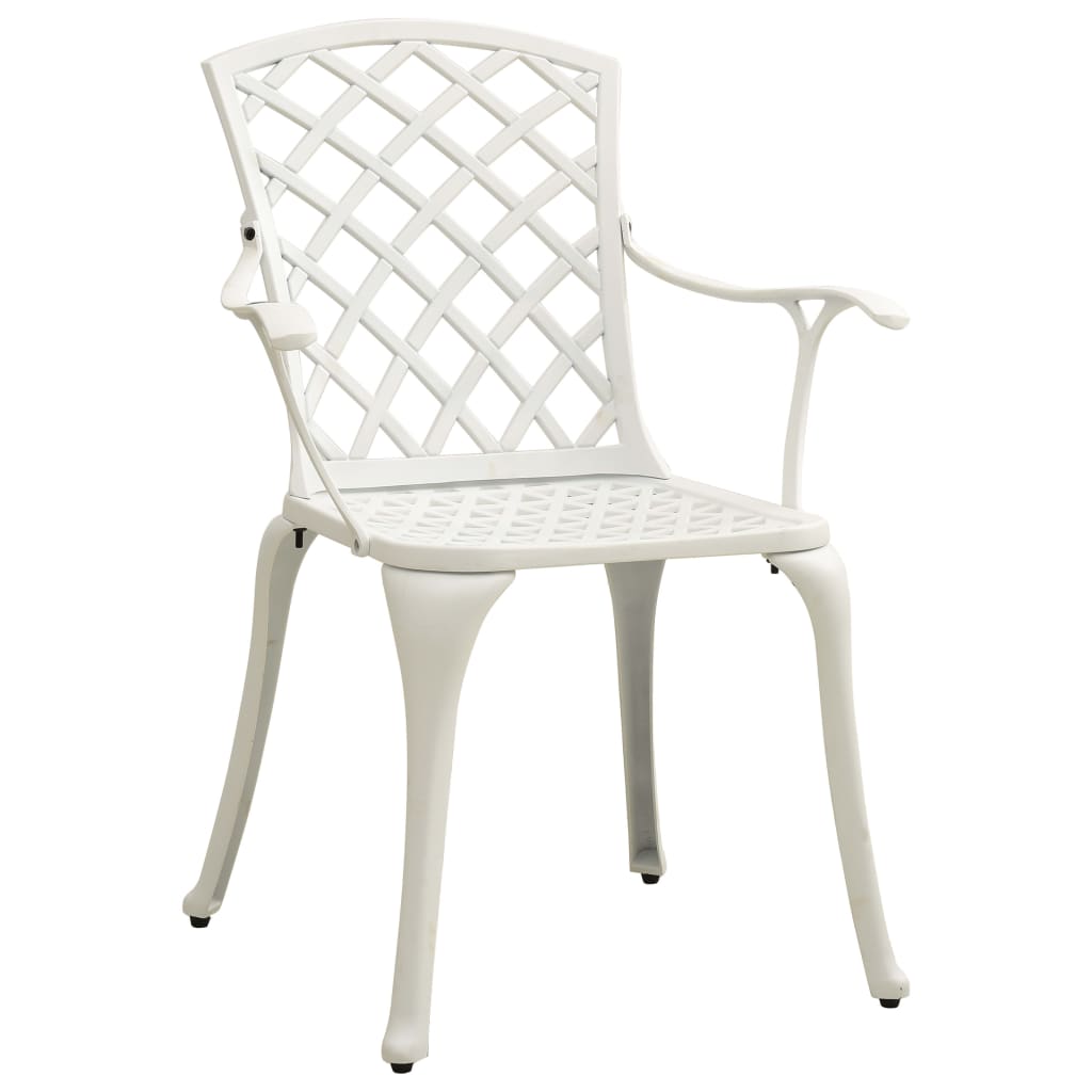 Garden Chairs 4 pcs Cast Aluminium White