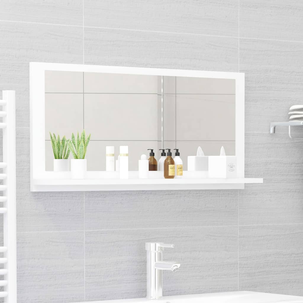 Bathroom Mirror White 80x10.5x37 cm Engineered Wood