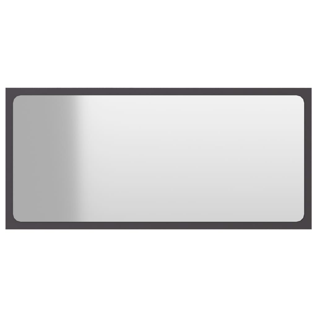 Bathroom Mirror Grey 80x1.5x37 cm Engineered Wood