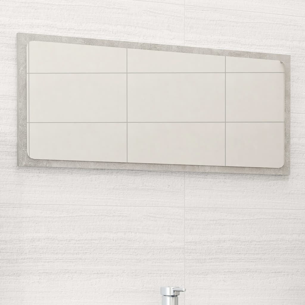 Bathroom Mirror Concrete Grey 80x1.5x37 cm Engineered Wood