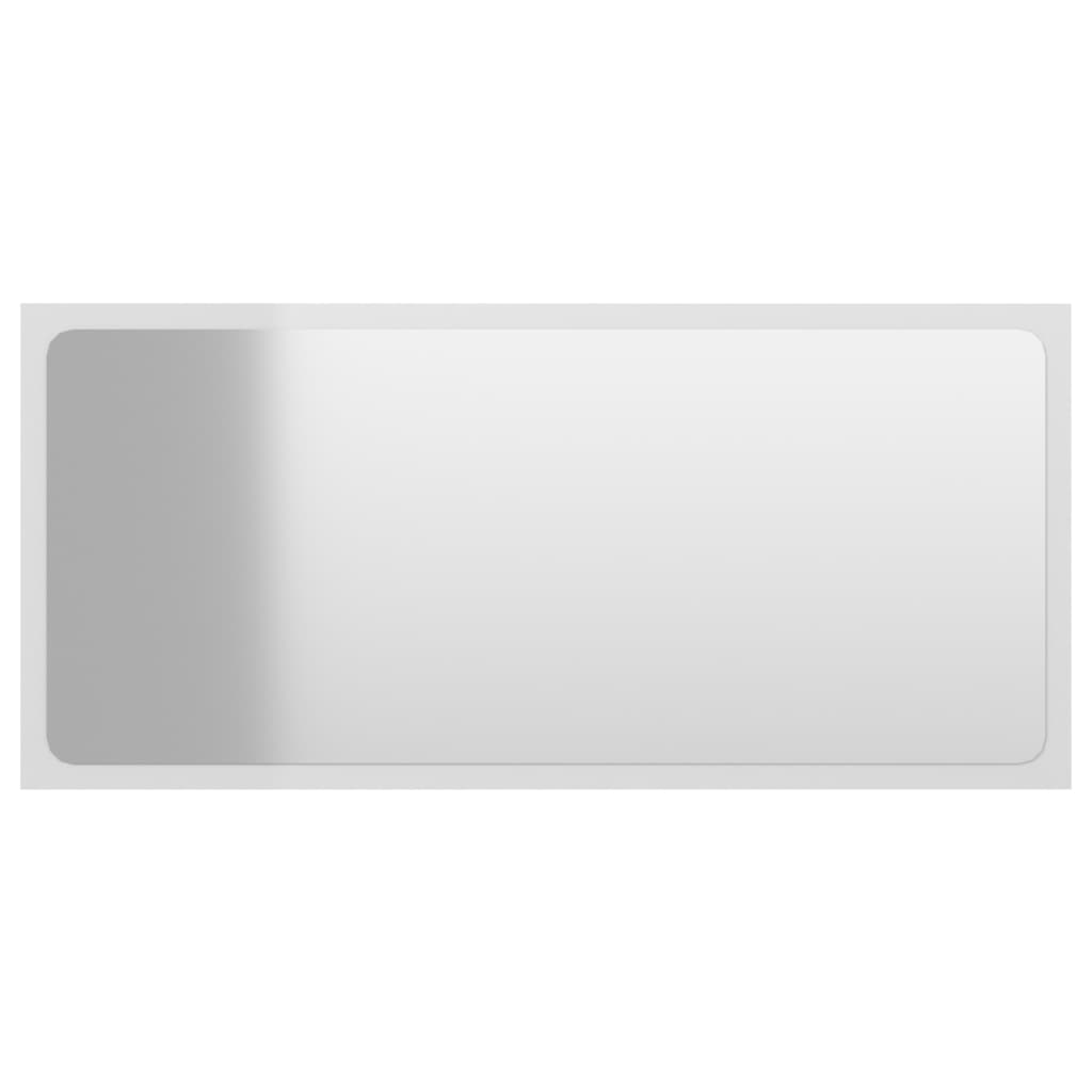 Bathroom Mirror High Gloss White 80x1.5x37 cm Engineered Wood