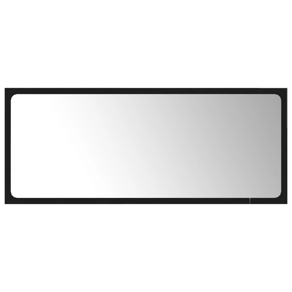 Bathroom Mirror Black 90x1.5x37 cm Engineered Wood