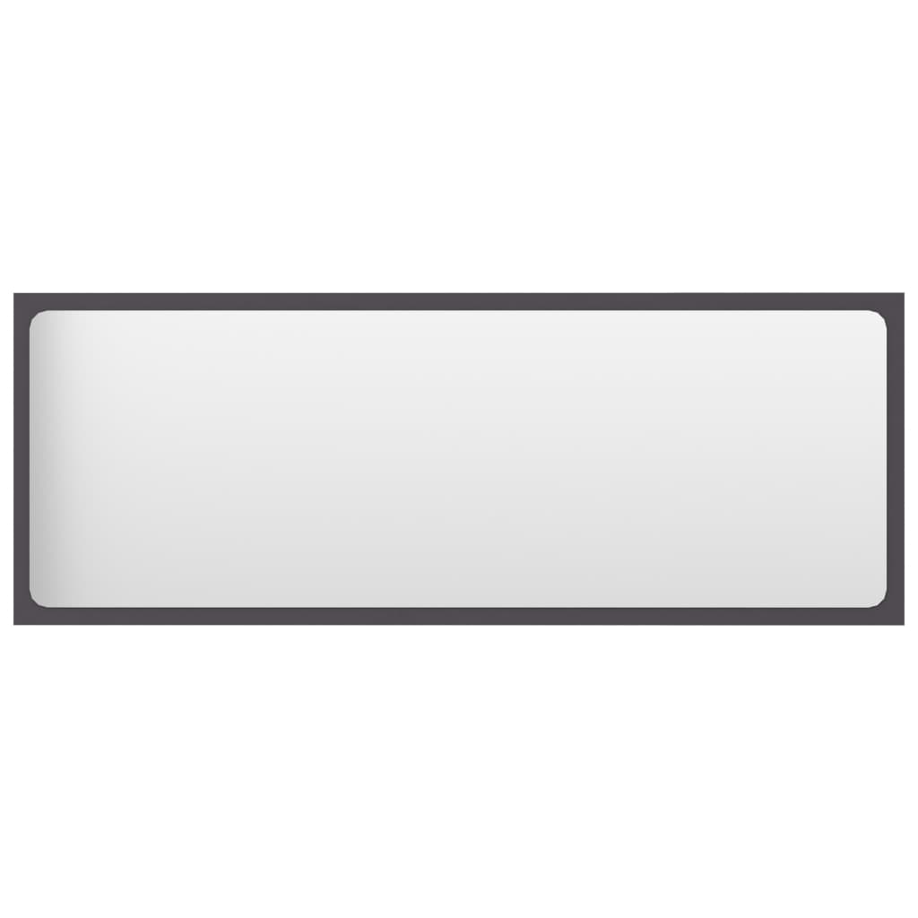 Bathroom Mirror Grey 100x1.5x37 cm Engineered Wood