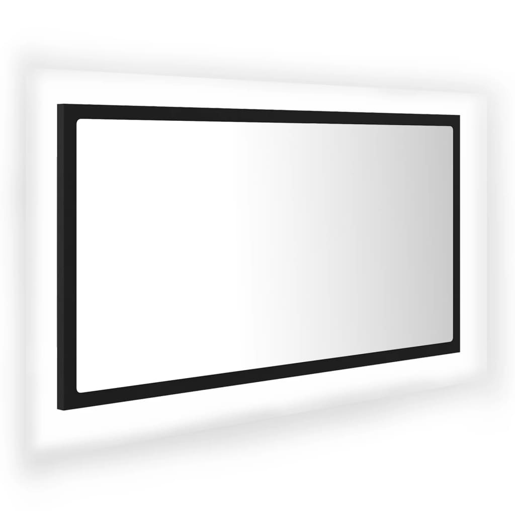 LED Bathroom Mirror Black 80x8.5x37 cm Acrylic