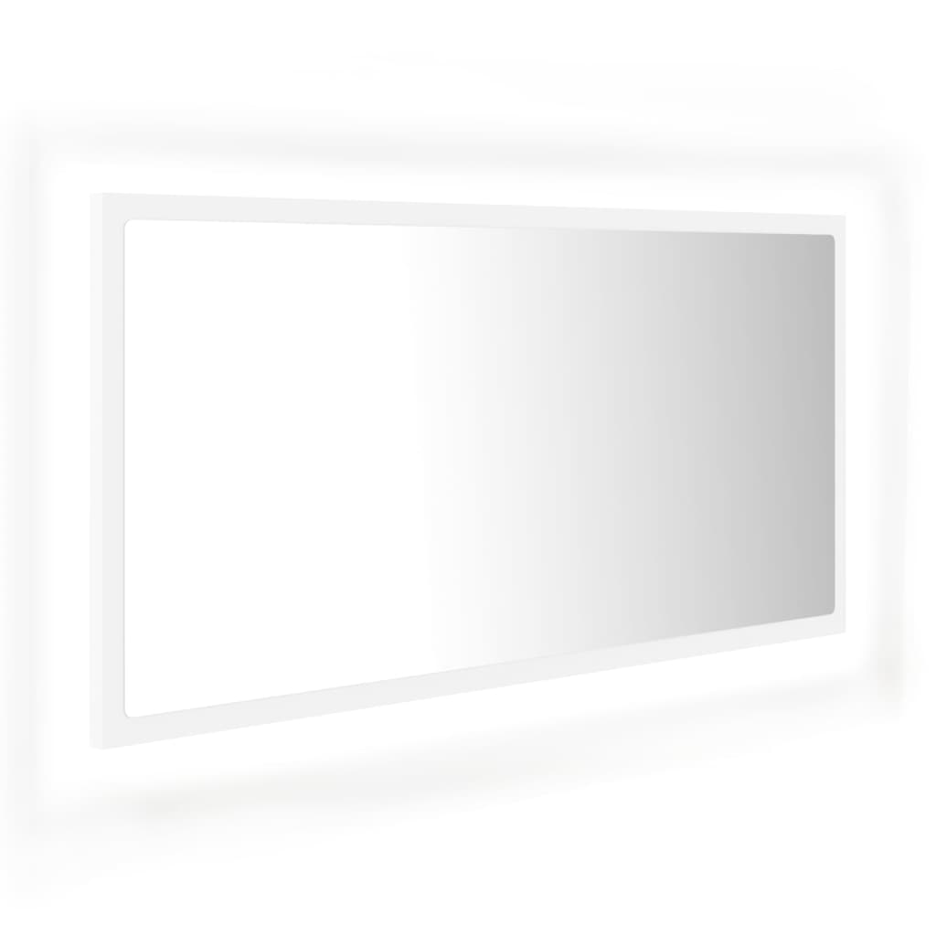 LED Bathroom Mirror White 90x8.5x37 cm Acrylic