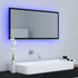 LED Bathroom Mirror High Gloss Black 90x8.5x37 cm Acrylic