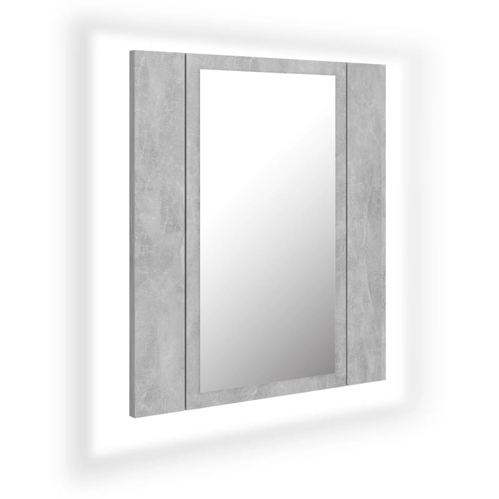 LED Bathroom Mirror Cabinet Concrete Grey 40x12x45 cm Acrylic