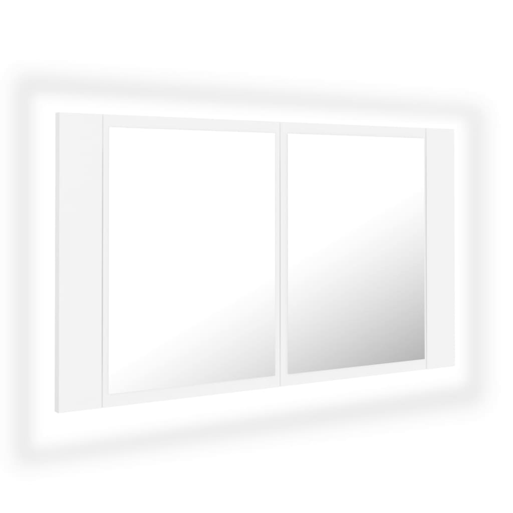 LED Bathroom Mirror Cabinet White 80x12x45 cm Acrylic