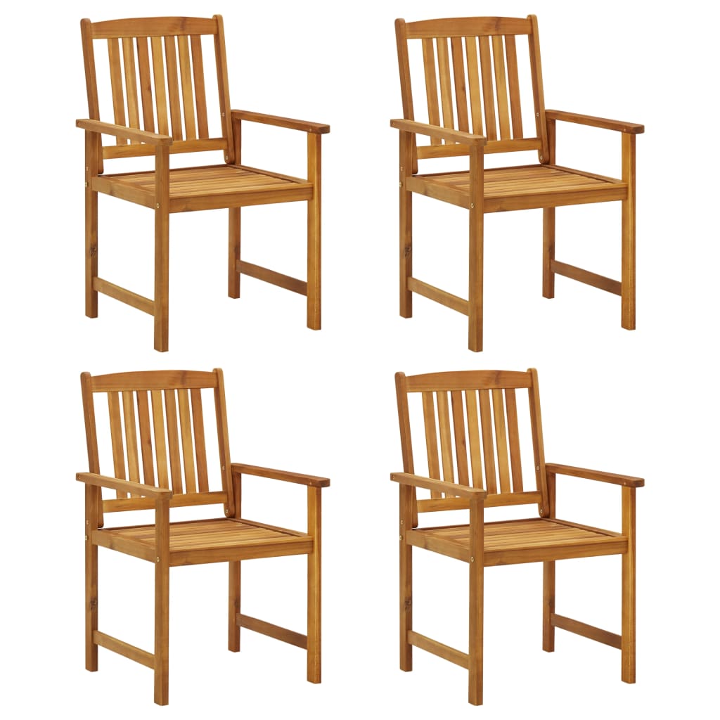 Garden Chairs with Cushions 4 pcs Solid Acacia Wood