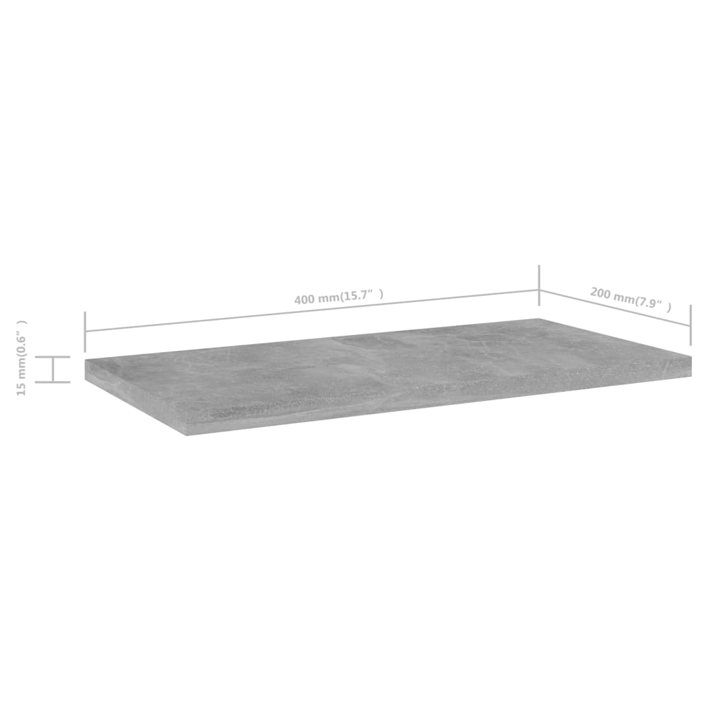 Bookshelf Boards 4 pcs Concrete Grey 40x20x1.5 cm Engineered Wood